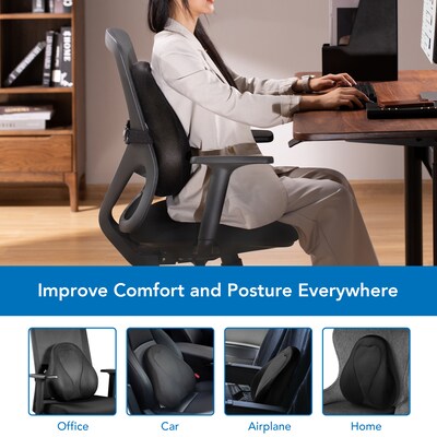 Mount-It! Ergo Collection Memory Foam Curved Back Support, Black (MI-1105)