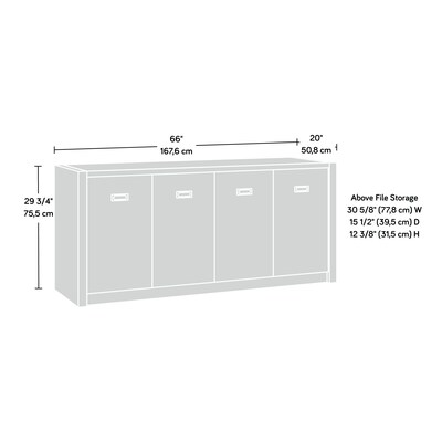 Sauder Dixon City 30"H Storage Credenza with 2 Shelves, Brushed Oak (432894)