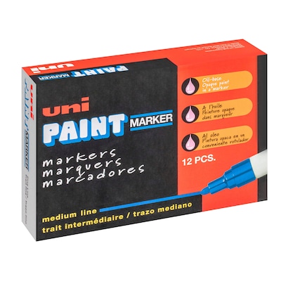 Uni Paint Medium Bullet Tip Marker, Orange, 12/Pack (63607DZ)