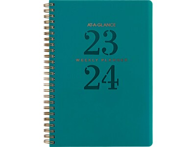 2023-2024 AT-A-GLANCE Signature Lite 5.5 x 8.5 Academic Weekly & Monthly Planner, Teal (YP20LA-12-24)