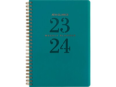 2023-2024 AT-A-GLANCE Signature Lite 5.5 x 8.5 Academic Weekly & Monthly Planner, Teal (YP20LA-12-