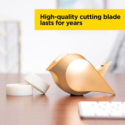 Scotch Bird Desktop Dispenser w/Tape, 5.43" x 4", Gold (C48-BIRD-G)