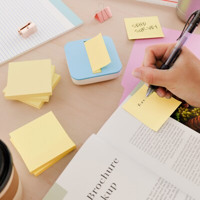 Staples Pop-up Ultra Sticky Notes, 3" x 3", Sunshine Collection, 100 Sheets/Pad, 12 Pads/Pack (ST62896)