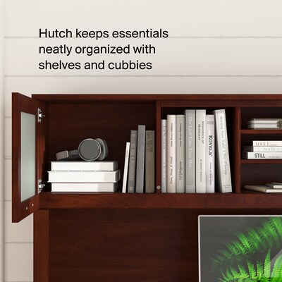 Bush Home Somerset 72" W Desk Hutch, Storage Shelves for Office Desk, Hansen Cherry (WC81711)