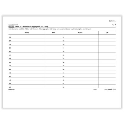 ComplyRight 2025 1094-C Tax Form, 1-Part, White/Black, 50/Pack (1094CT50)