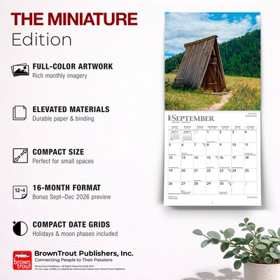 2027 BrownTrout Outhouses 7" x 7" Monthly Wall Calendar (9798330709595)
