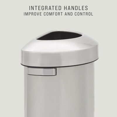 Rubbermaid Refine Stainless Steel Indoor Trash Can with Open Lid, 16 Gallon, Silver (2147550)