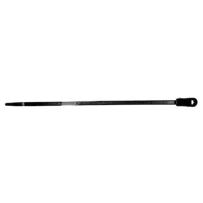 ProBrand 8" UV-Resistant Nylon 6/6 Mounting Hole Cable Tie with 50-lbs. Tensile Strength, Black, 100/Pack (CABTIEMH750BL)