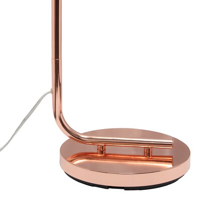 Simple Designs Modern Iron Lantern Floor Lamp with Glass Shade, Rose Gold (LF2009-RGD)