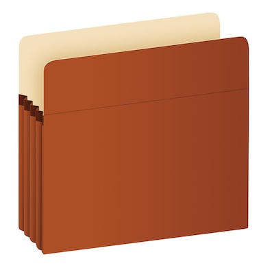 Pendaflex Smart Shield 30% Recycled Reinforced File Pocket, 3 1/2 Expansion, Letter Size, Redrope,