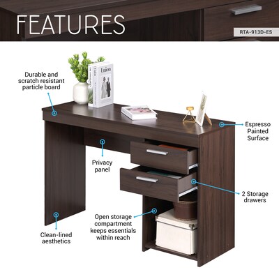 Techni Mobili 48" Writing Desk, Espresso (RTA-913D-ES)