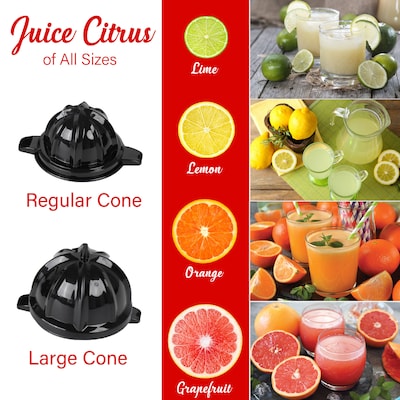 Brentwood® 80-Watt Electric Citrus Juicer with Ergonomic Lever, Black (J-26BK)
