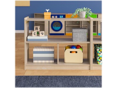 Flash Furniture Bright Beginnings 3-Section Modular Storage Unit, 24.5"H x 31.5"W x 11.75"D, Brown (MK-KE23933-GG)