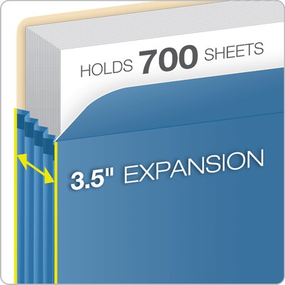 Pendaflex Color File Pocket, 3 1/2 Expansion, Letter Size, Blue (1524E BLU)