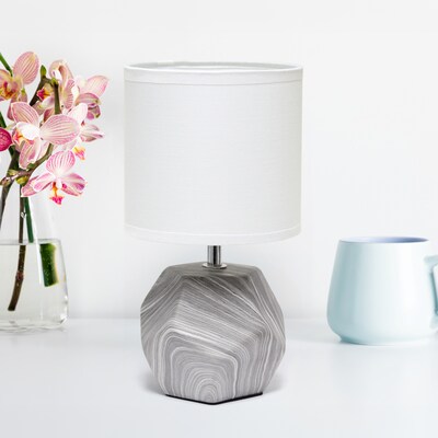 Creekwood Home Geometric 10.24" LED Table Lamp, Marbled (CWT-1016-MB)