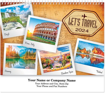 Custom Lets Travel Wall Calendar Spiral