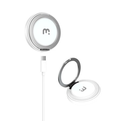 MyBat 360° Wireless Charger Ring Grip Stand 15W Fast Charging, Stand and Grip