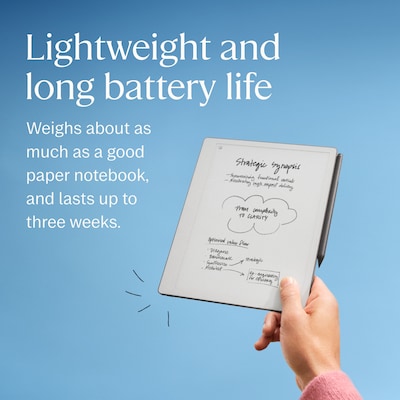 reMarkable Paper Pure 10.3” Paper Tablet with Marker Plus & Ocean Blue Sleeve Folio (RM95A-1000NW)