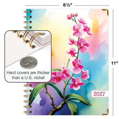 2027 Excello Brands 9" x 11" Weekly & Monthly Standard Planner, Paperboard Cover, Orchid (FSHN-CY27-8511-81)