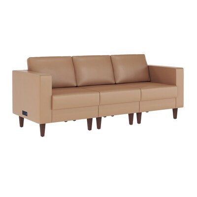Flash Furniture Hercules Artemis LeatherSoft Reception Sofa, Cognac (ZB89213SCOGNAC)