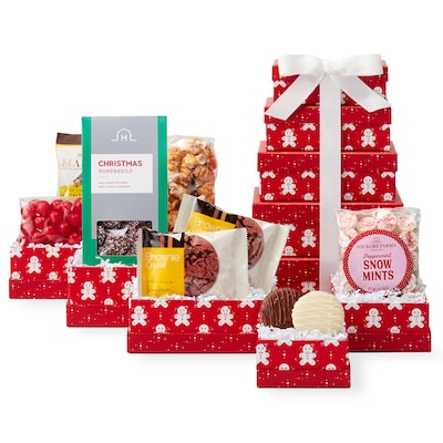 Hickory Farms Jolly Gingerbread Treat Tower