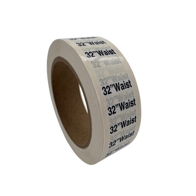 Nahanco 32 Waist Plastic Size Marker, Clear/Black/White, 250/Roll (DSM-474)