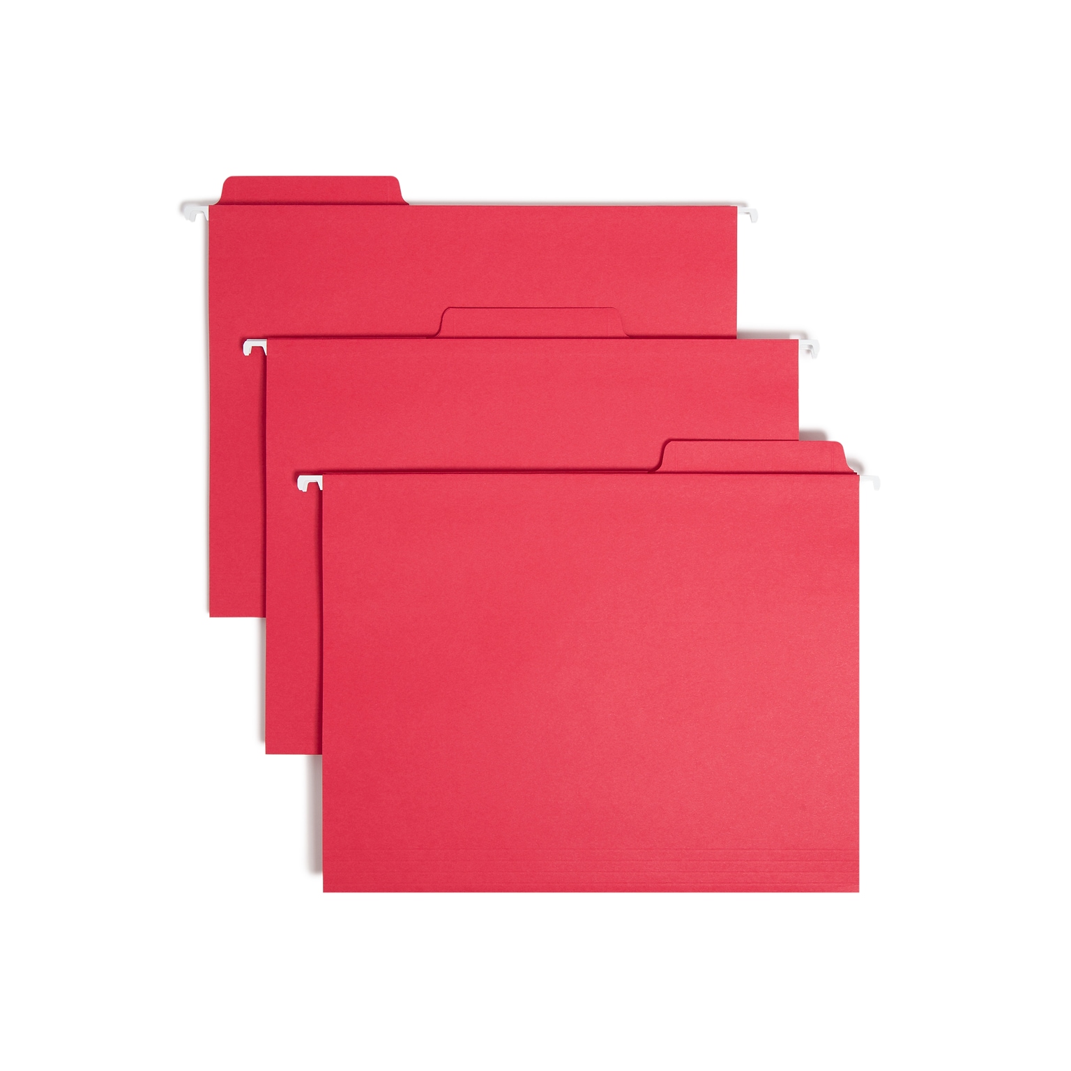 Smead FasTab Hanging File Folders, 1/3-Cut Tab, Letter Size, Red, 20/Box (64096)