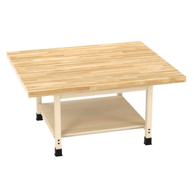 Diversified Woodcrafts Workshop Rectangular Workbench Table, 64 x 54, Light Hardwood (WW4-0V)