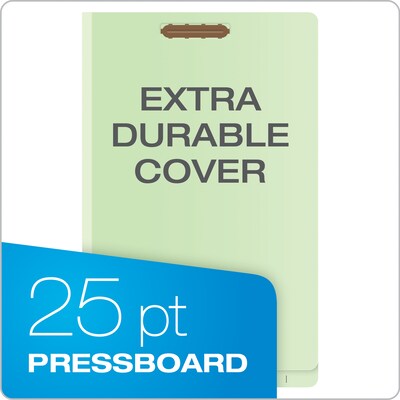 Pendaflex Reinforced Pressboard Classification Folder, 2-Dividers, 2" Expansion, Legal Size, Light Green, 10/Box (23324)