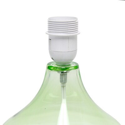 Creekwood Home Modern Glass 13.75" LED Table Lamp, Green/White (CWT-1014-GW)