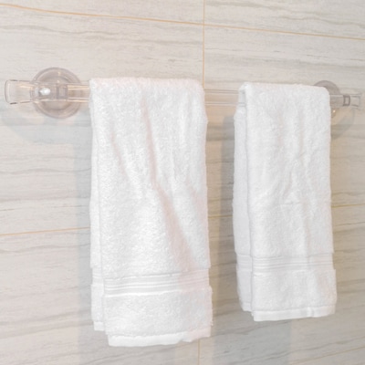 Better Houseware Plastic Suction-Cup Towel Bar, Clear (BTH2481)