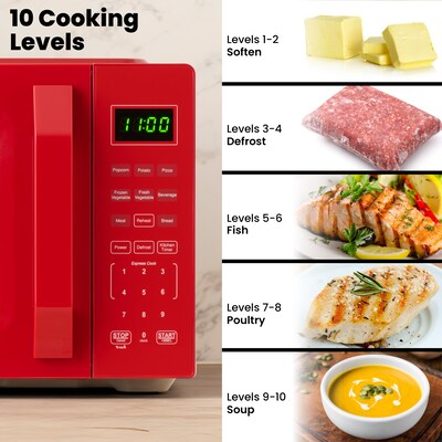 Farberware 0.7 cu. ft. Countertop Microwave, Red (FMO07WEIRD)