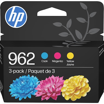 HP 962 Cyan/Magenta/Yellow Standard Yield Ink Cartridge, 3/Pack (3YP00AN#140)