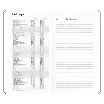 2027 Staples 3.63" x 6.38" Weekly & Monthly Planner, Faux Leather Cover, Black (ST12937-27)
