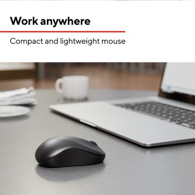 Staples TECH Wireless Ambidextrous Optical USB Mouse, Black (ST62601)