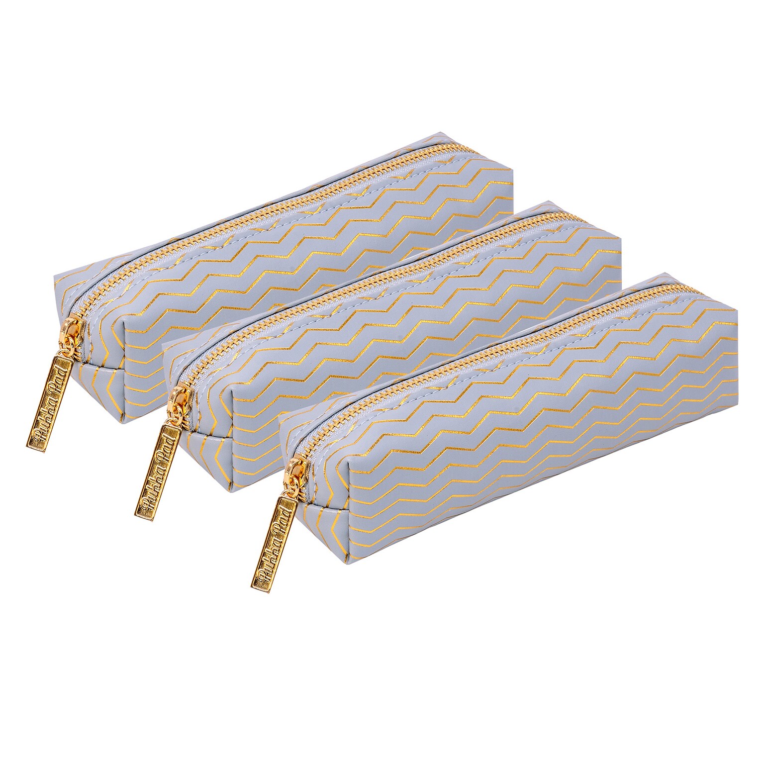 Pukka Pad Zipper Pencil Case, Blue, 3/Bundle (PUK9981BEHZE-3)