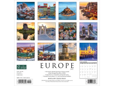 2024 Willow Creek Europe 12" x 12" Wall Calendar (33456)