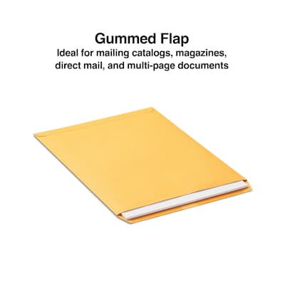 Staples Gummed Catalog Envelopes, 12" x 15.5", Brown, 100/Box (SPL534784)