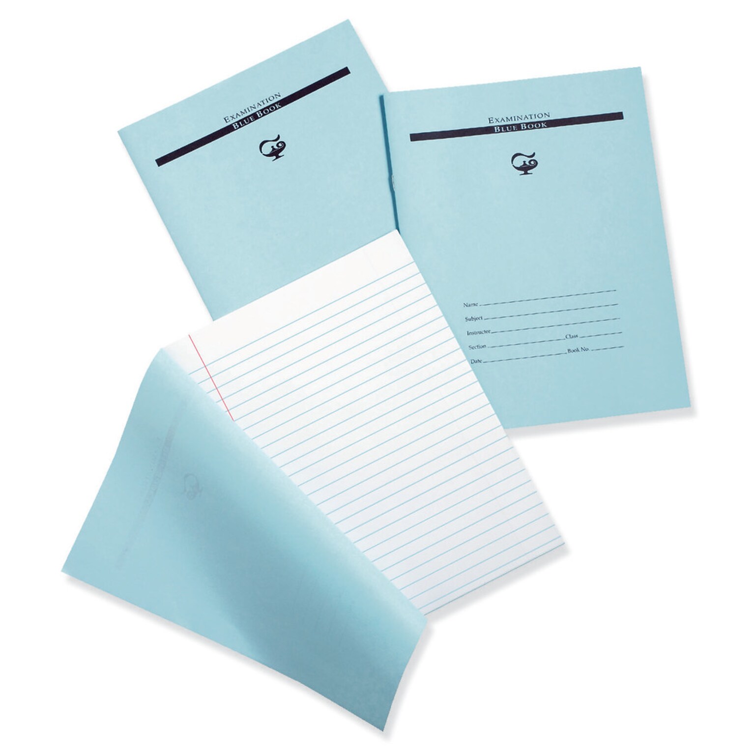 Pacon Exam Notebooks, 8.5 x 11, Wide Ruled, 16 Sheets, Blue, 50/Bundle (PACPBB8116-50)