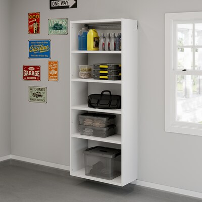 Sauder GarageCore 83H Wall Cabinet with 5 Shelves, White (441602)