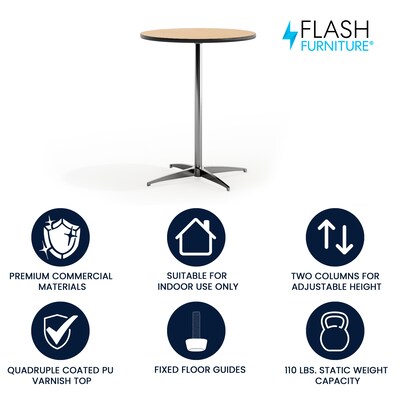 Flash Furniture 24 Round Wood Cocktail Table