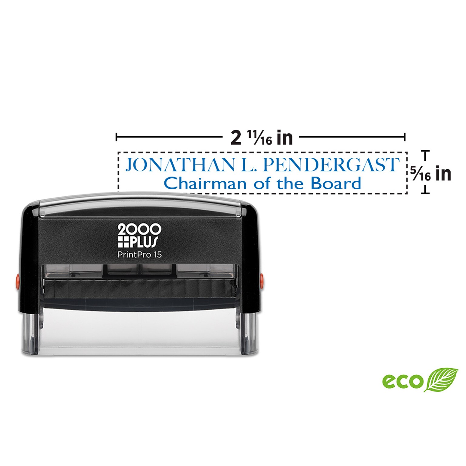 Custom 2000 Plus® PrintPro™ 15 Self-Inking Stamp, 5/16 x 2-11/16