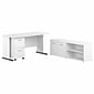 Bush Business Furniture Studio A 60"W Computer Desk with Mobile File Cabinet and Low Storage Cabinet, White (STA006WHSU)