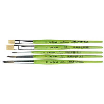 da Vinci FIT Synthetics Mixed Media Synthetic Bristle, Student & Hobby Brushes, 5/Pack (DVXVA42170)