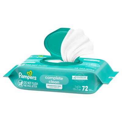 Pampers Complete Clean Fresh Scent Baby Wipes, 72/Pack (75536)