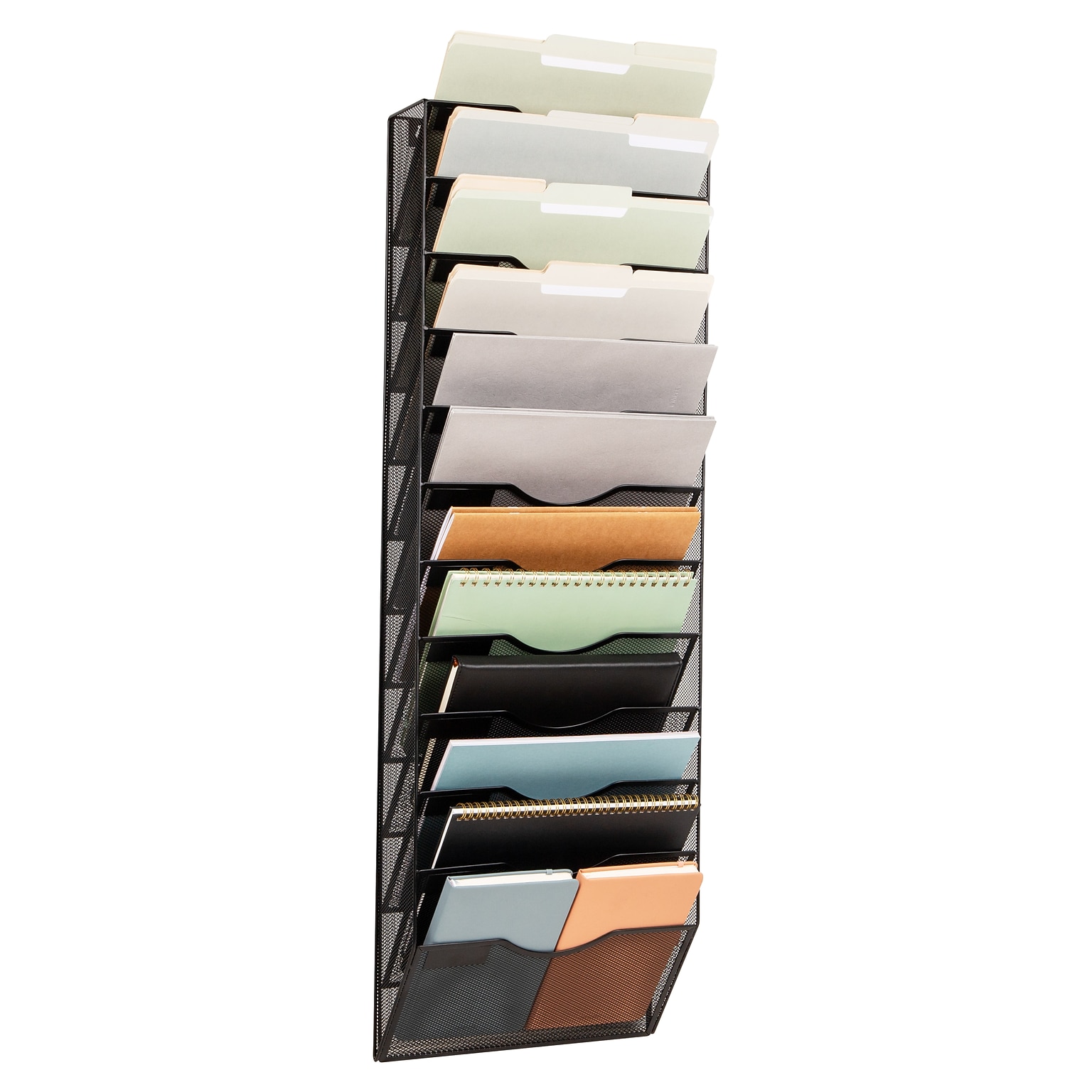 Mind Reader Front Loading Letter Tray, Black (MAG12C-BLK)