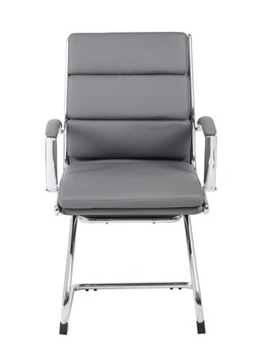 Boss CaressoftPlus Vinyl Guest Chair, Gray (B9479-GY)