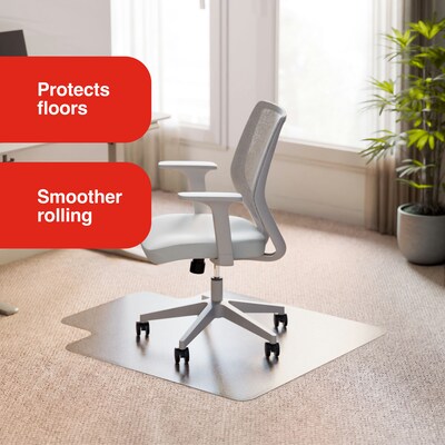Quill Brand® Carpet BerberMat Chair Mat, 45 x 53, Crystal Clear (20232-CC)