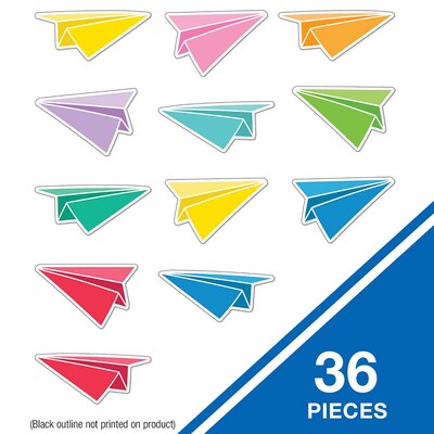 Carson Dellosa Education Happy Place Paper Airplanes Cut-Outs, 36/Pack, 3 Packs/Bundle (CD-120631-3)