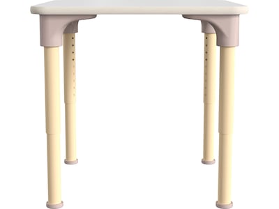 Flash Furniture Bright Beginnings Hercules Square Table, 24 x 24, Height Adjustable, White/Beech (